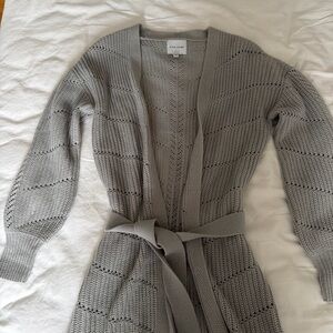 Pink Rose Light Gray Knit Cardigan